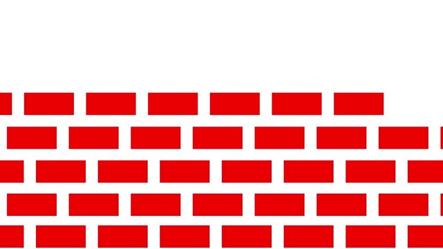 Brick Wall Pattern Animation, Red Construction Background