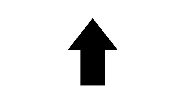 Animated Arrow Bouncing Up Motion Icon on Transparent Background