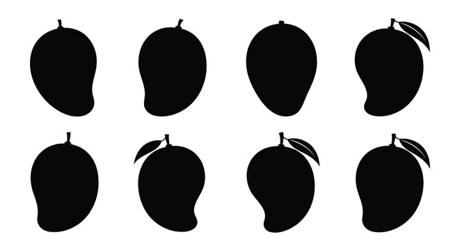 Mango Silhouettes Collection Black Shapes On White Background