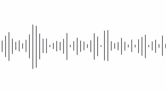 Animated Gray Audio Sound Wave Equalizer on White Background Loop