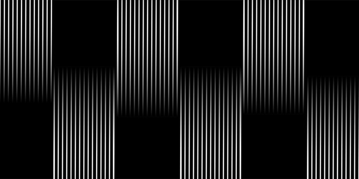 Abstract vertical line pattern with halftone gradient effect vector background. Modern black and white seamless geometric background featuring parallel stripes and optical illusion texture.