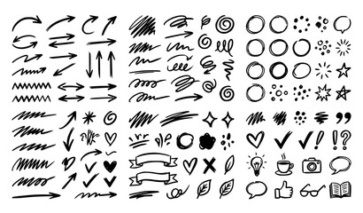 Obraz premium Hand drawn vector elements collection for design and creative projects