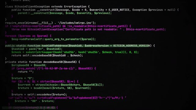 Critical Error Alert Glitchy Programming Code Background 4k video animation seamless loop