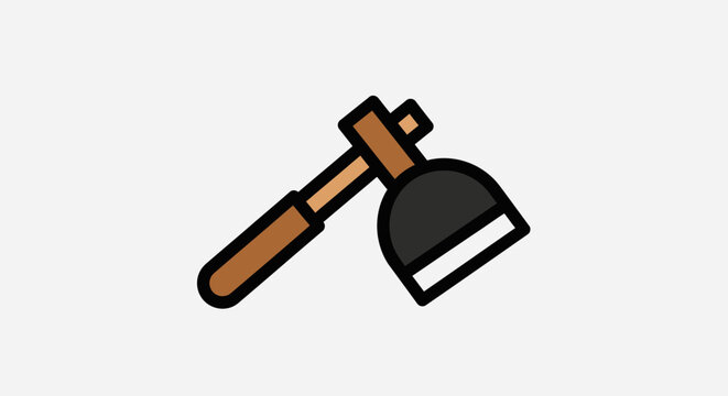 Illustration of a Gardening Hoe Tool on a White Background for Design Purposes