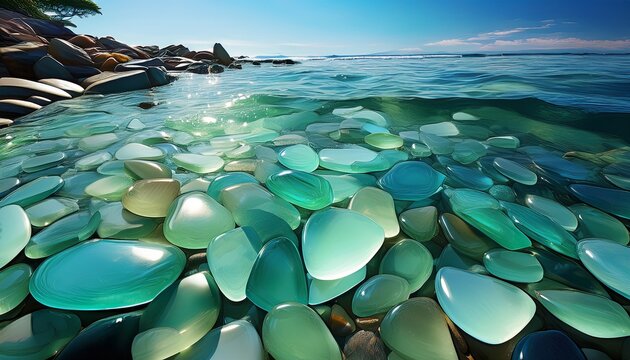 sea glass background created with generative ai technology