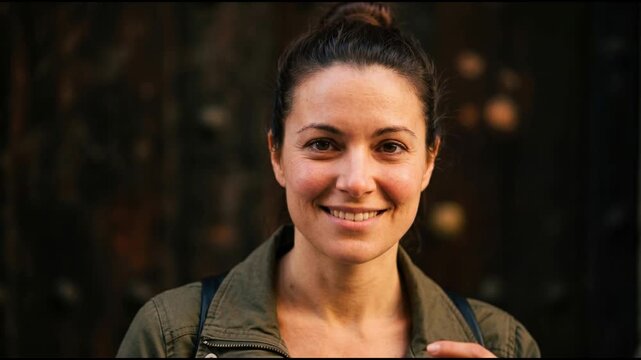 Happy Woman Looking at Camera With Warm Smile