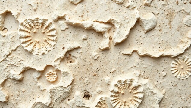 Close-up of ancient fossilized coral showing intricate patterns and textures.