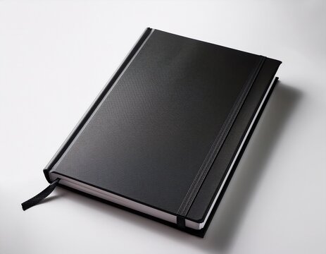 mockup de livro preto em branco caderno de capa dura fechado isolado no fundo branco para design e apresentacao