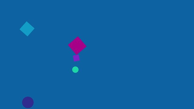 Abstract geometric shapes float gently on a vibrant blue background with subtle light effects ideal for motion graphics