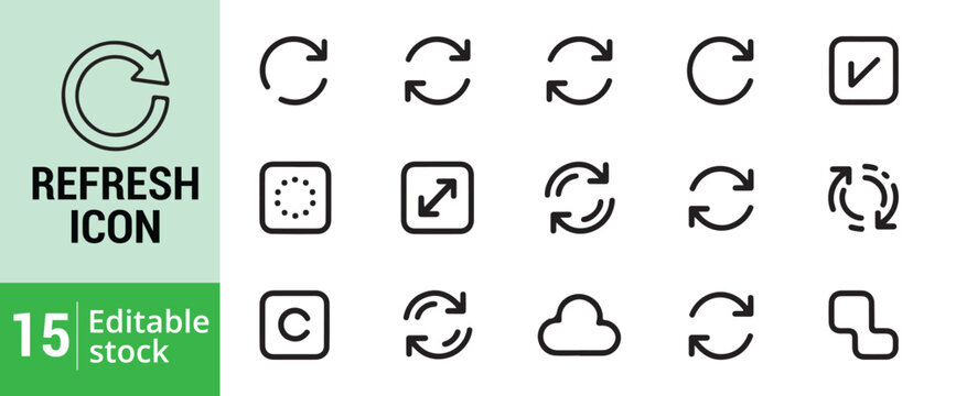 Refresh icon set for website and application design vector.