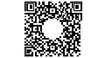 Fototapeta premium Black and white QR code design with pixelated square pattern and central target area