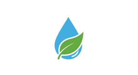 Fototapeta premium A symbolic illustration of water conservation, nature, and the environment in a logo style