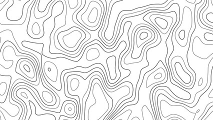 Fototapeta premium Topographic map contour lines abstract seamless pattern background