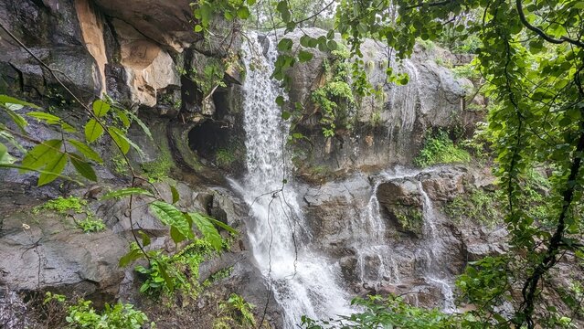 Waghbil cave waterfall or Tiger's cave waterfall near Badlapur, Mumbai, Maharashtra