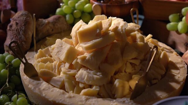 Cheese and ham table at a luxury party