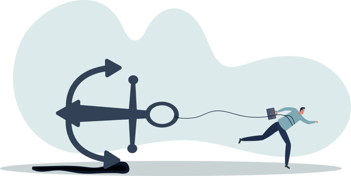 Freedom, relief or escape from bad habit, psychology anchoring effect or cut heavy burden to growing more concept.life situation and activities.