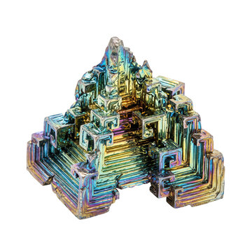Iridescent Bismuth Crystal Geometric Structure