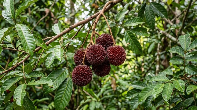 Pulasan fruit on the tree (Nephelium mutabile).