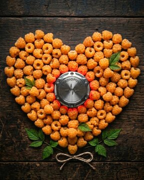Yellow Salmonberry Heart for Cardiovascular Health (Rubus spectabilis).