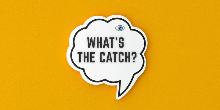 WHAT&rsquo;S THE CATCH? AI Message Bubble on Minimal Yellow Background