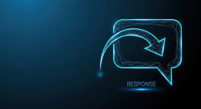 Digital network connection with glowing blue lines on a dark background representing technology and response