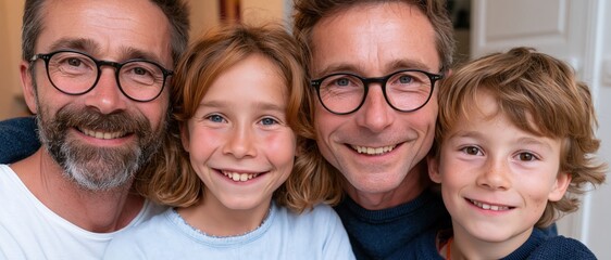 Obraz premium A joyous and loving close-up portrait of a diverse family featuring smiles and laughter, showcasing the importance of connection, affection, and shared moments.