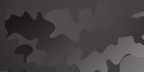 Abstract black and grey wavy background. Abstract grayscale layered wavy shapes. Navy print background, camouflage pattern in aesthetic design. © Tafseer