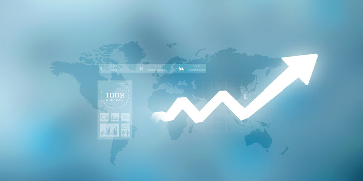 2d illustration Stock market online business concept. business Graph 