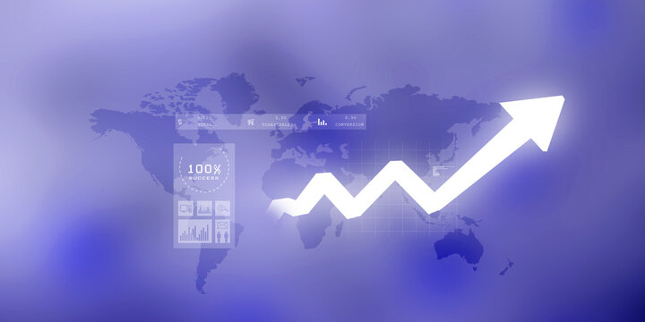 2d illustration Stock market online business concept. business Graph 
