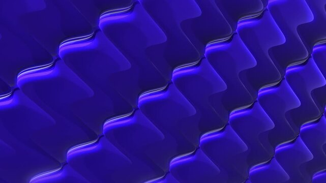 Abstract 3D blue glossy pattern animation, futuristic interwoven rounded geometric shapes, modern technology background, 4k, 60 fps, HUD, loop