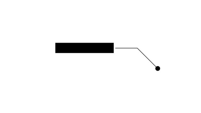 Simple HUD elements rectangle frame lines callout animation for text on black background. White digital interface box 4K, Animate a white callous for text. 