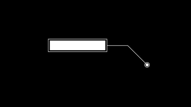 Clean sci-fi HUD callout design for custom text animation with alpha channel. HUD data interface elements. 4k video Animated.
