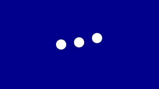 Three dot looping loading animation on transparent background. Animation loading bar 3 dots looping progress icon. UI progress indicator. Loading is indicated by a dot, 4k animation