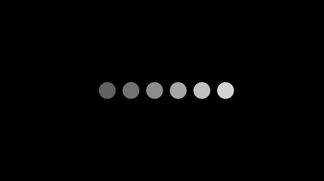 Typing loading dots with alpha channel on transparent background. Loading is indicated by a dot,  4k video animation. Text message popping up animation