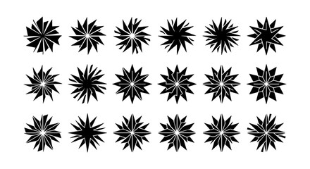 Explosion icon set, silhouette, white background, vector illustration © Purnima