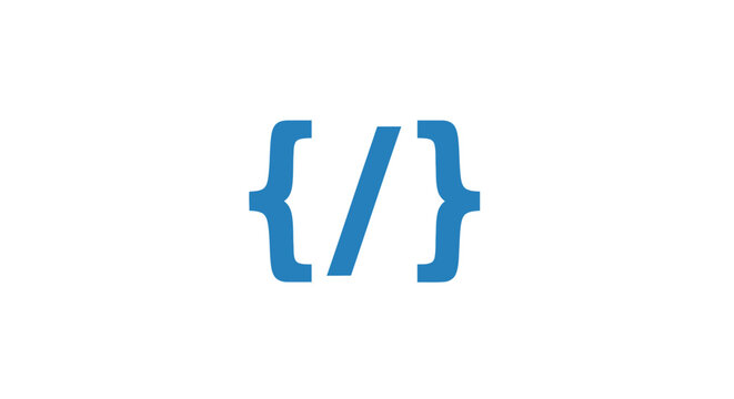 Code Symbols Icon: Curly Braces and Slash Representing Programming and Coding Concepts