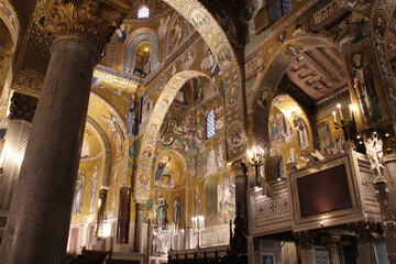 Fototapeta premium palatine chapel in the norman palace in palermo in sicily in italy 