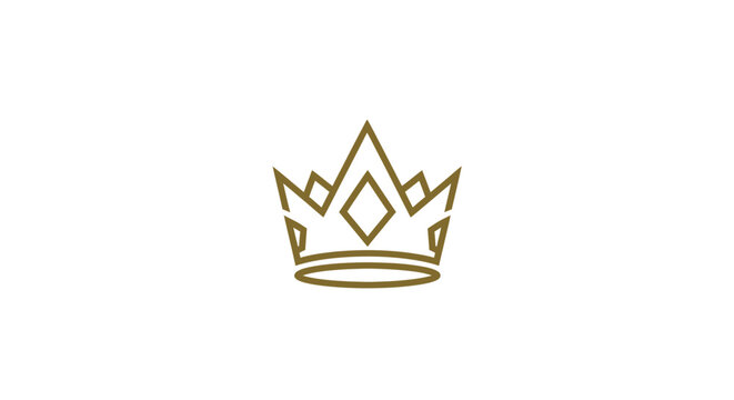 A simple golden crown icon isolated on a clean white background