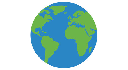 Obraz premium Simplified Globe Illustration Depicting Earth's Continents in a Flat Design