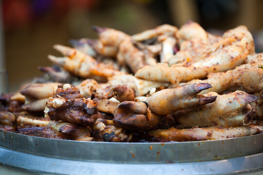 Pork feet at a street food grill, Xi'an, Shaanxi, China