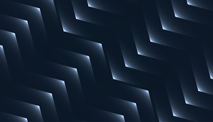 Fototapeta premium Abstract techno background with overlapping neon arrow lines pattern. Futuristic design with glowing line elements. Modern concept with laser light effect. Vector illustration EPS. 2
