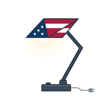 Patriotic LED desk lamp with American flag design