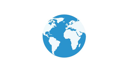 Fototapeta premium A simple flat vector illustration of a blue and white globe icon