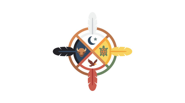Medicine Wheel Symbol Native American Culture Spiritual Concept