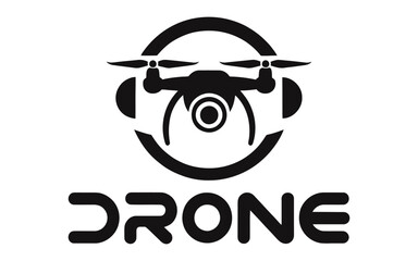 Fototapeta premium Black drone logo on isolated with modern design