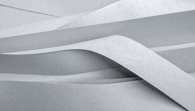 Abstract white paper strips forming curves and lines graphic design