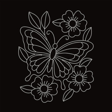 6mm Rhinestone hotfix T shirt Design Vector