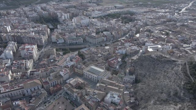 Panoramic View of Orihuela City from the Mountain, Alicante, Spain