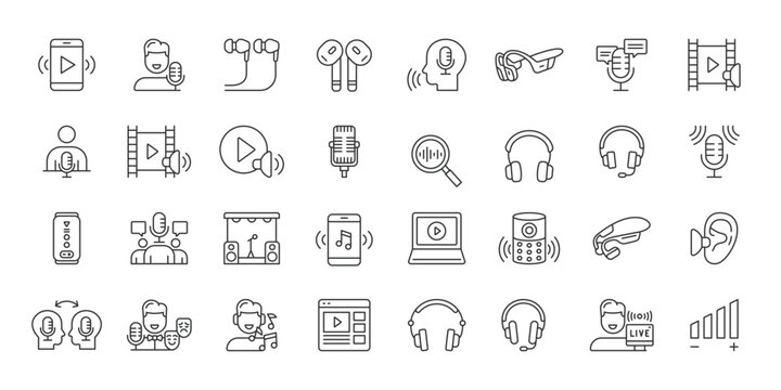 Sound Volume icons in line design. sound, volume, audio, speaker, music, control, media on white background vector. Sound Volume editable stroke icon