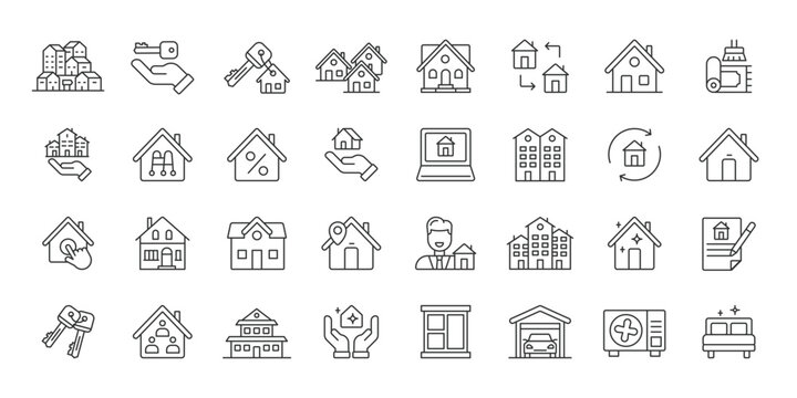 Shared Housing Rules icons in line design. shared housing, rules, apartment, roommate, home, rental, living on white background vector. Shared Housing Rules editable stroke icon